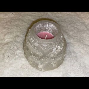 selenite candle holder